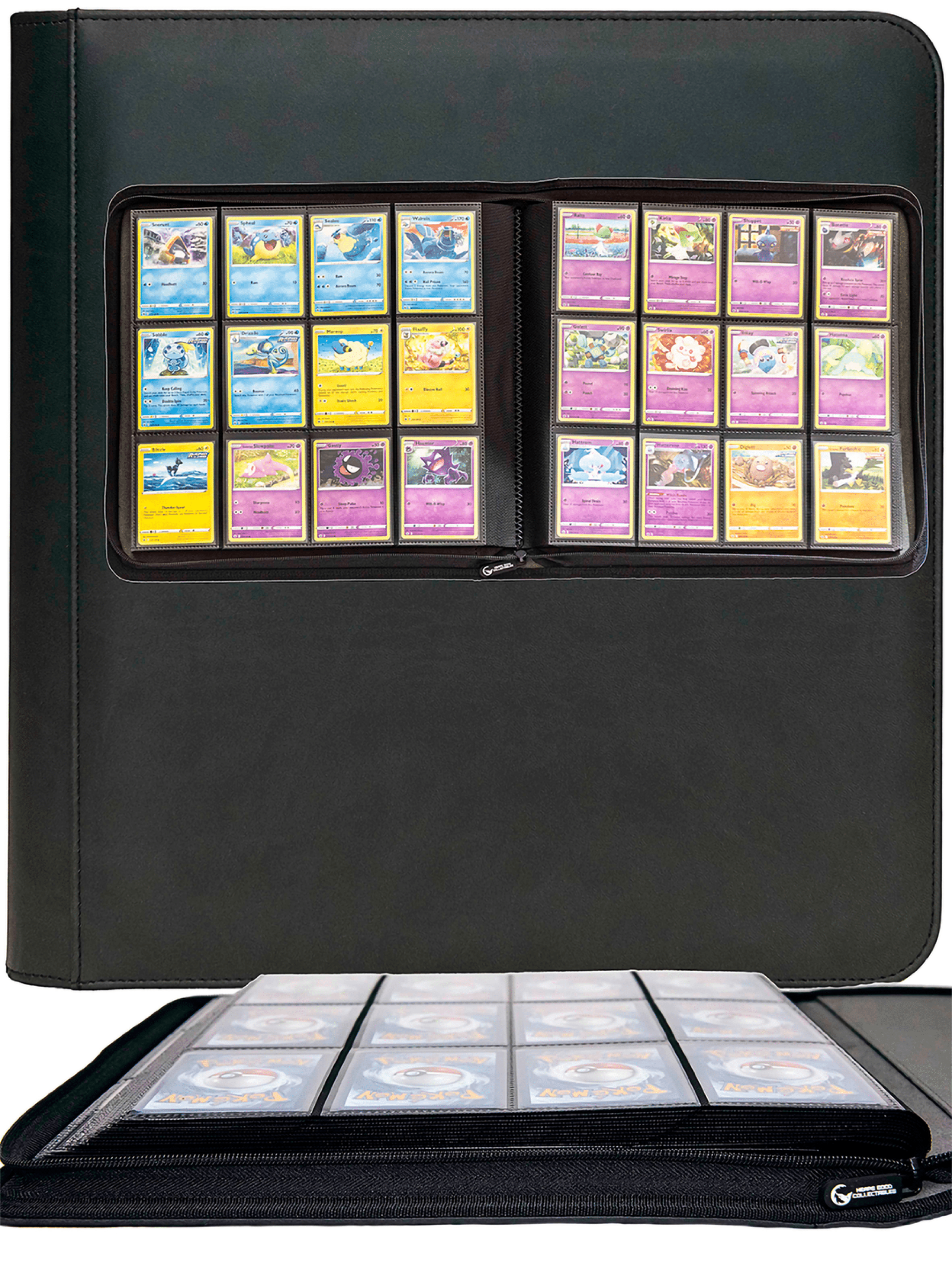 MEGA Capacity 12-Pocket Zip Binder - Holds 960 Cards! - Black For Pokemon TCG